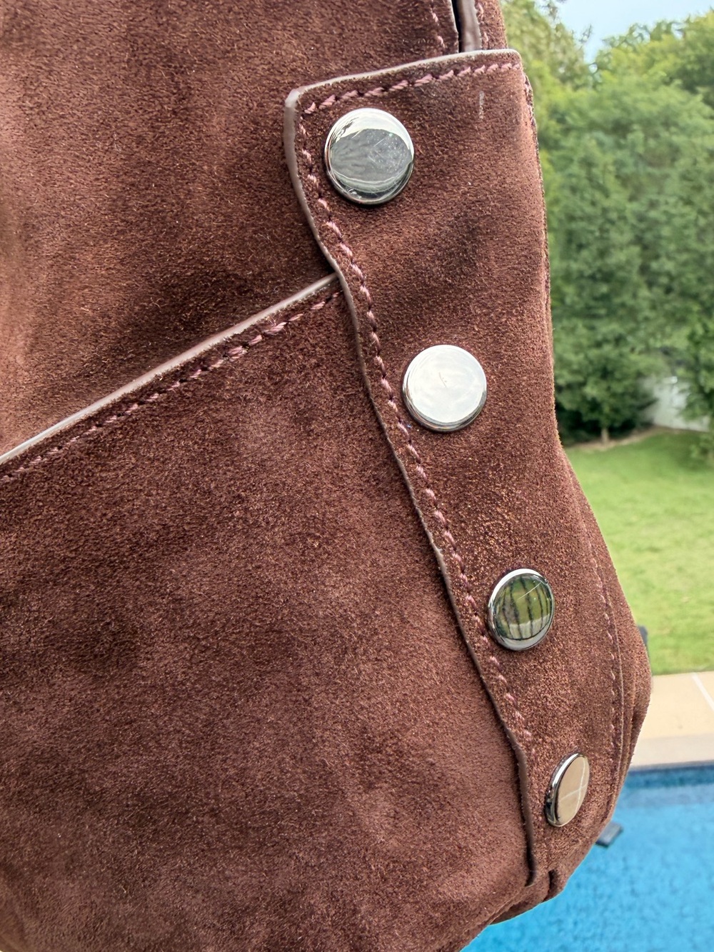 HAMMITT Zippered Tom/Med in Espresso 
Belted Suede/Gun Metal - Picture 8 of 13